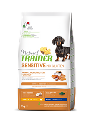 Монопротеиновый сухой корм для собак с чувствительным пищеварением Natural Trainer Dog Sensitive Adult Mini, лосось, 7 кг