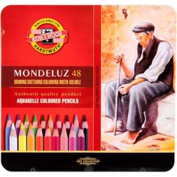 Олівці кольорові Koh-i-Noor Mondeluz акварельні 48 шт. у металевій коробці (372604)