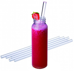 Набір скляних трубочок Simax для напоїв зі щіткою, 23 см, 6 + 1 шт (40231/6)