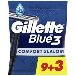 Одноразові станки для гоління Gillette Blue 3 Comfort Slalom, 12 шт.