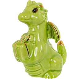 Фигурка декоративная Lefard Дракон с подарком 9 см зеленая (149-467)