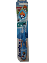 Дитяча зубна щітка Jordan Step 2, 3 - 5 років, м'яка, блакитний з помаранчевим