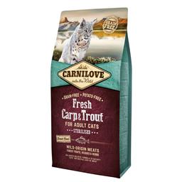 Сухой корм для взрослых стерилизованных кошек Carnilove Fresh Carp & Trout Sterilised for Adult cats, с карпом и форелью, 6 кг