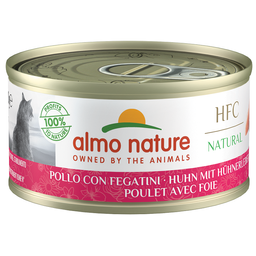 Вологий корм для котів Almo Nature HFC Cat Natural, з куркою та печінкою, 70 г (5413H)