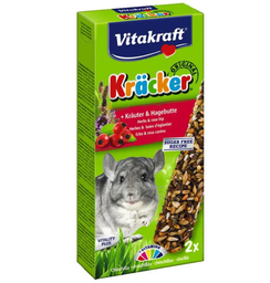 Ласощі для шиншил Vitakraft Kracker Original + Herbs & Rose Hip, 112 г (2 шт. по 56 г) (25349)