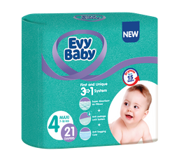 Подгузники детские Evy Baby 4 (7-18 кг), 21 шт.