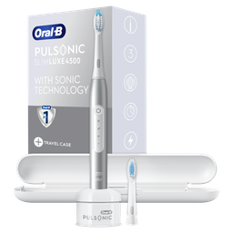 Электрическая звуковая зубная щётка Oral-B Pulsonic Slim Luxe 4500 + футляр, серебро