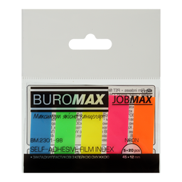 Пластиковые закладки c клейким слоем Buromax NEON ТМ JOBMAX, асорти (BM.2301-98)