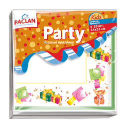 Тришарові паперові серветки Paclan Kids Party, 20 шт.