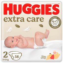 Підгузки Huggies Extra Care 2 (4-6 кг) 58 шт.