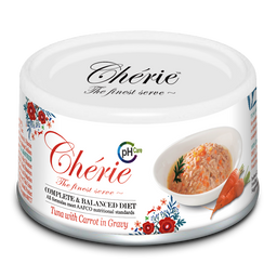 Влажный корм для кошек Cherie Urinary Care Tuna&Carrot, с кусочками тунца и моркови в соусе, для поддержания мочевыводящих путей у кошек, 80 г (CHT17503)