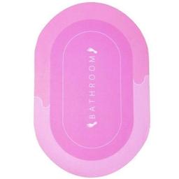 Коврик суперпоглащающий в ванную Stenson 60x40 см овальный розовый (26255)