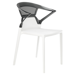 Кресло Papatya Ego-K, белое сиденье, верх прозрачно-дымчатый (290944)