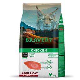 Сухой корм для стерилизованных кошек Bravery Chicken Adult Cat Sterilized, с курицей, 2 кг (7678 BR CHIC STER_ 2KG)