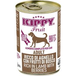 Вологий корм для підростаючих собак Kippy Fruit паштет з ягнятиною та ягодами 400 г
