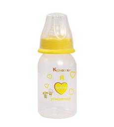 Бутылочка для кормления Курносики, с силиконовой соской, 125 мл, желтый (7001 жовт)