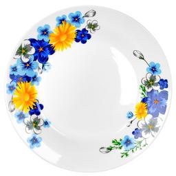 Тарілка мілка Оселя Квіти синьо-жовті, 23 см (21-206-120)