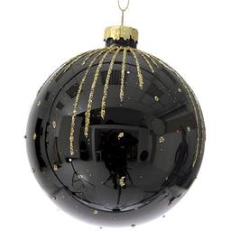 Рождественский шар 8 см черный 6 шт. (681-072)
