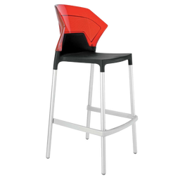Барний стілець Papatya Ego-S, чорний з червоним (4823052301149)