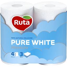 Туалетная бумага Ruta Pure White, трехслойная, 4 рулона