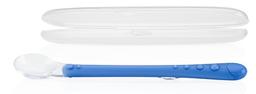 Силиконовая ложка Nuby Easy Grip, с длинной ручкой, в контейнере, голубой (5556blu)