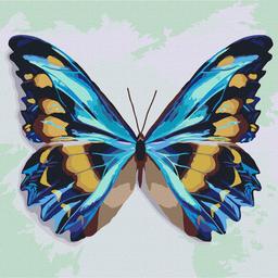 Набор для росписи по номерам Ідейка Голубая бабочка, 25х25 см (KHO4207)