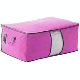 Коробка-органайзер Stenson складная для хранения вещей 46х28х48 см розовая (25876)