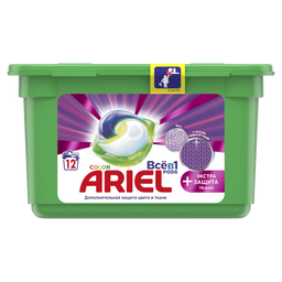 Капсулы для стирки Ariel Pods Все-в-1 + Экстра защита ткани, 12 шт (81743890)