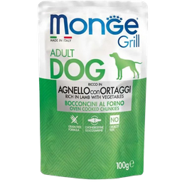 Вологий корм Monge Dog Grill з ягням та овочами, 100 г (70013161)