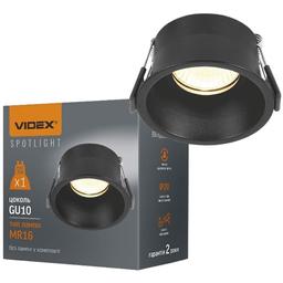 Світильник Videx під лампу GU10 врізний круглий чорний (VL-SPF09R-B)
