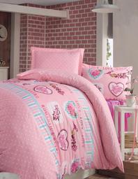 Комплект постельного белья Storway Romantic V1, ранфорс, евро (220х200), розовый (2000008480703)
