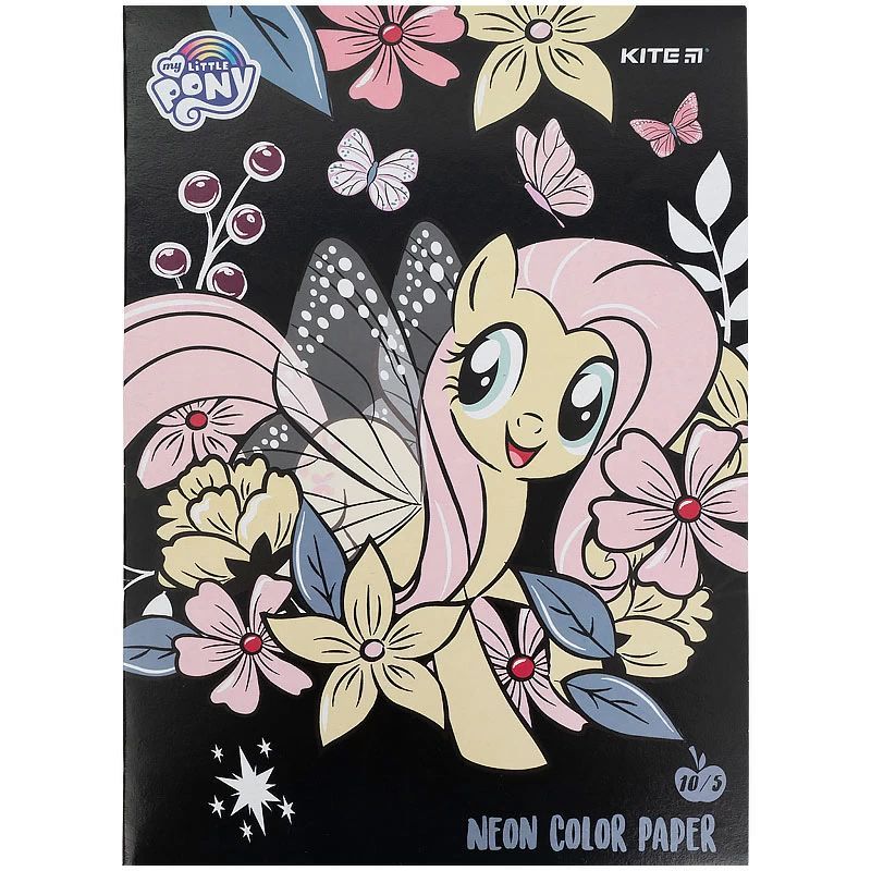 Бумага цветная Kite My Little Pony неоновая А4 10 листов 5 цветов (LP21-252) - фото 1