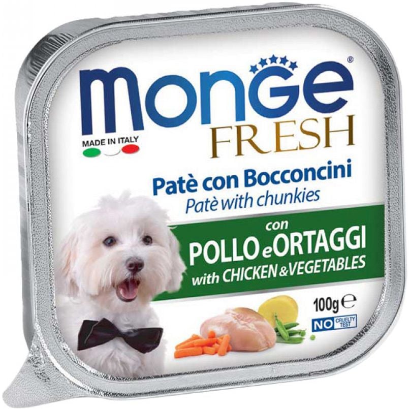 Влажный корм Monge Dog Fresh с курицей и овощами, 100 г - фото 1