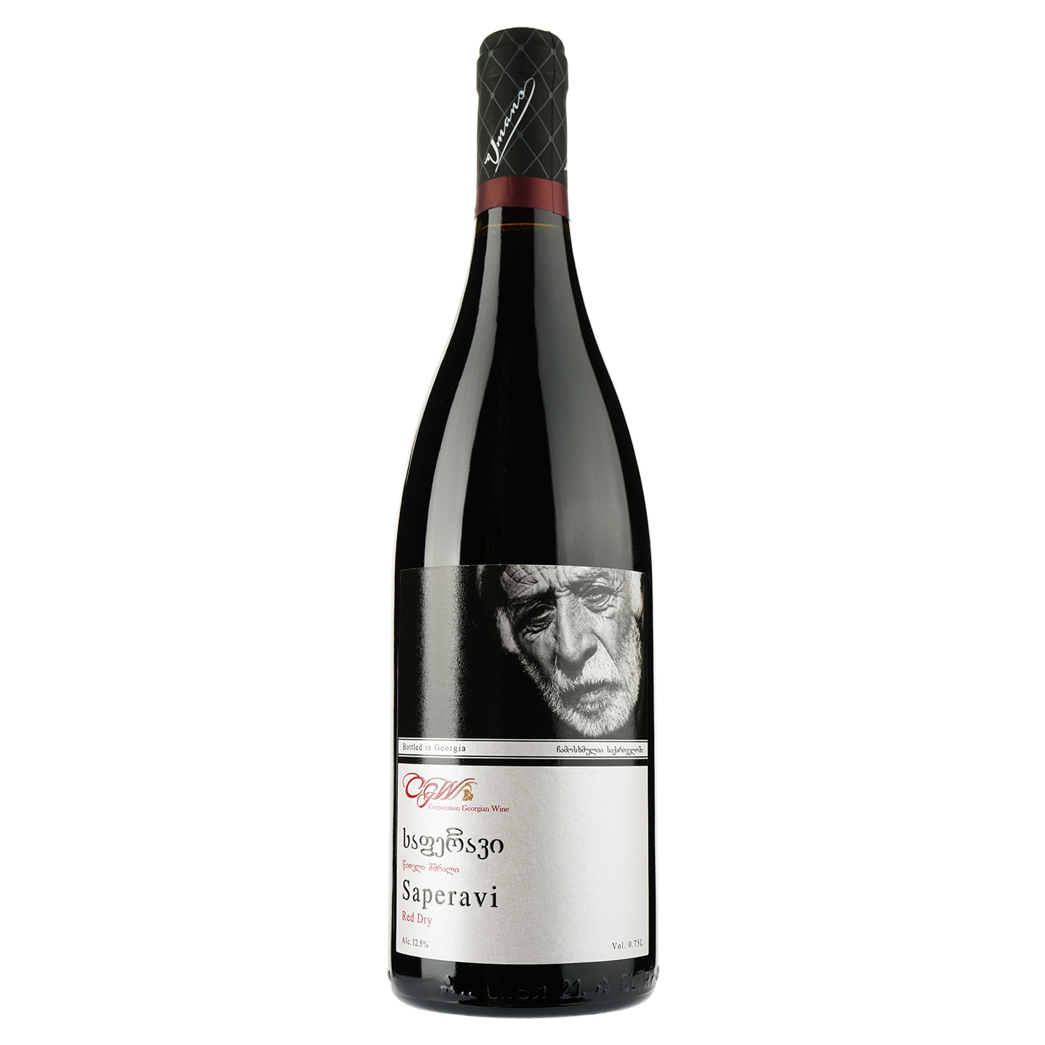 Вино Umano Saperavi, червоне, сухе, 0,75 л - фото 1