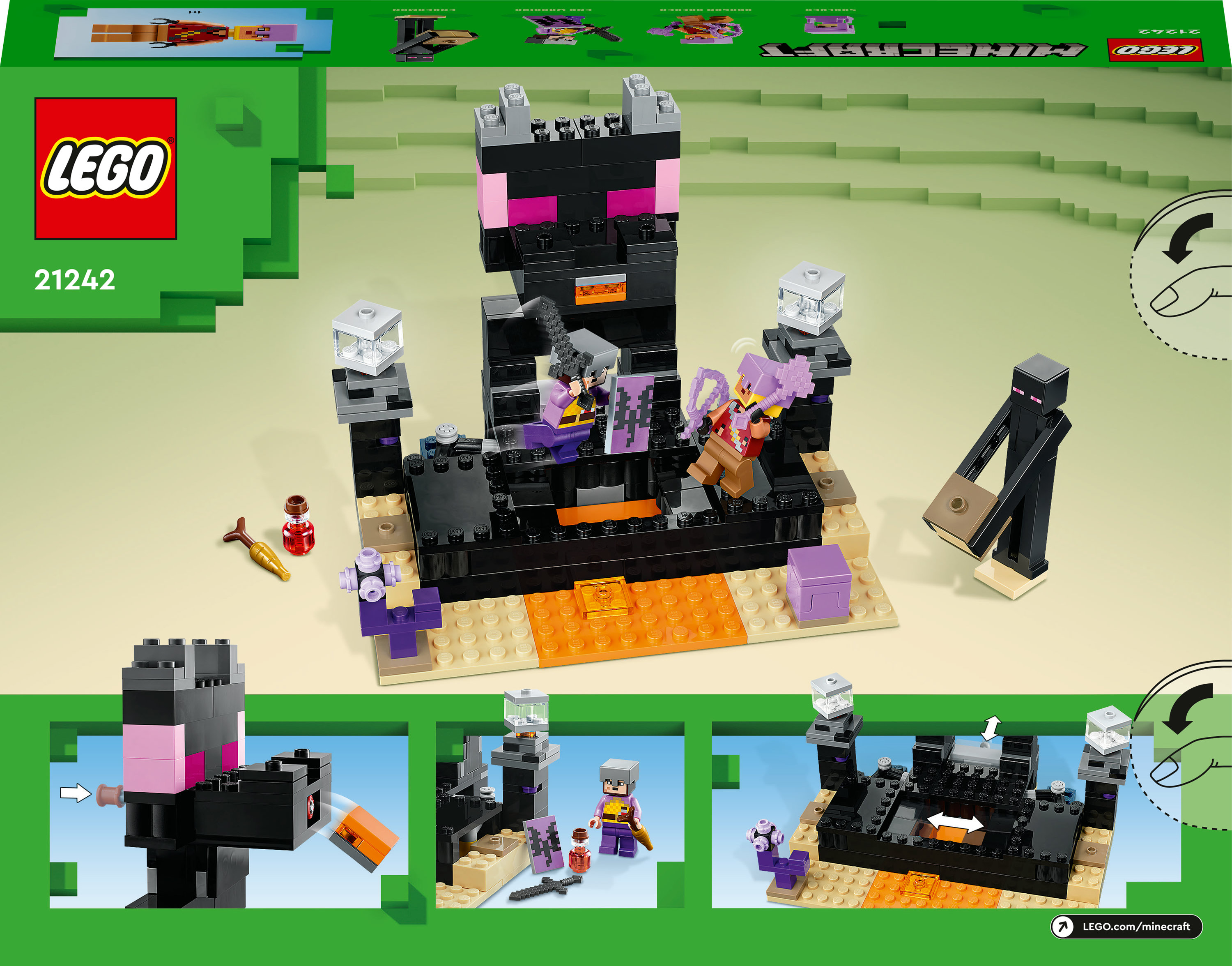 Конструктор LEGO Minecraft Фінальна арена, 252 деталі (21242) - фото 9