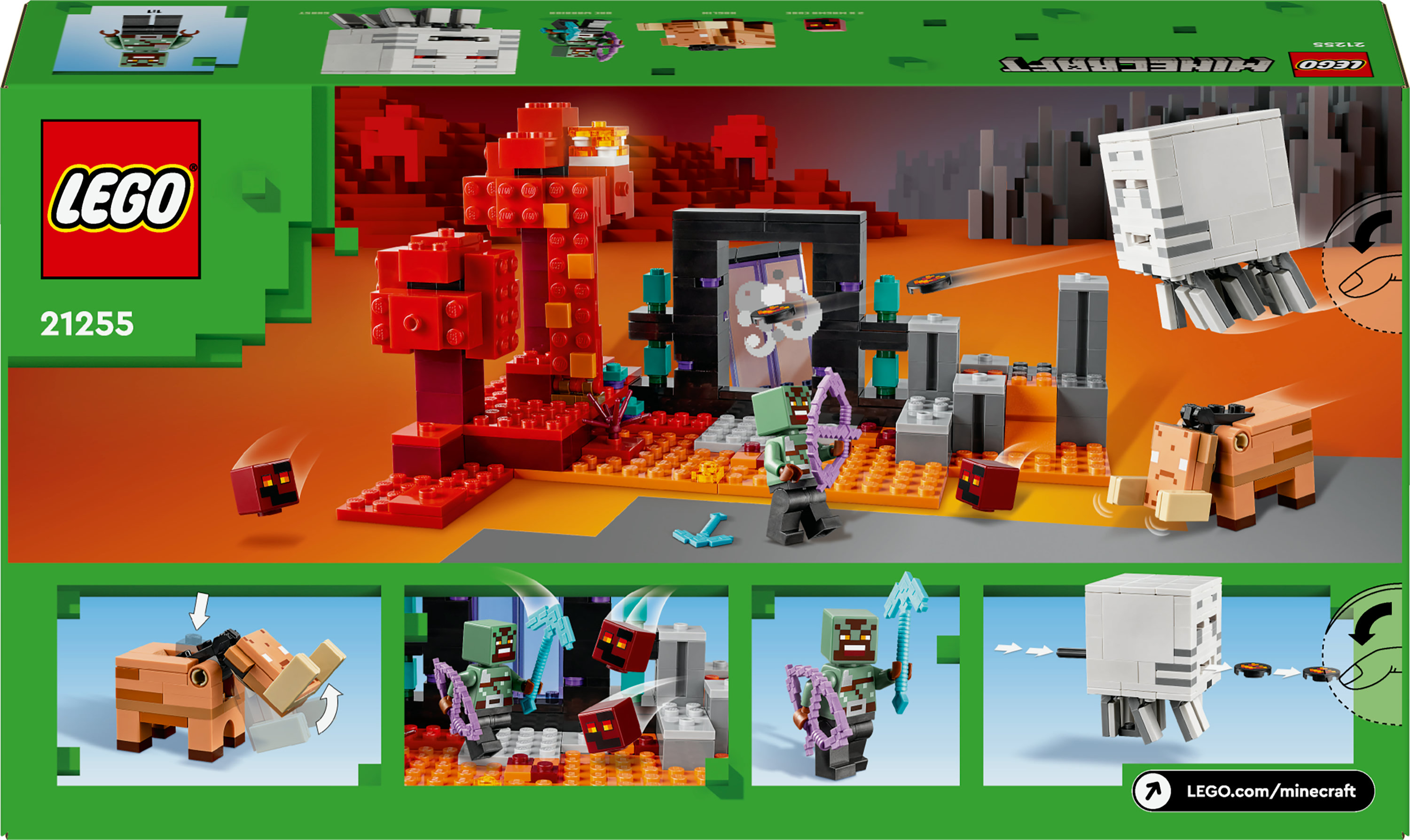 Конструктор LEGO Minecraft Засада возле портала в Нижний мир 352 детали (21255) - фото 9