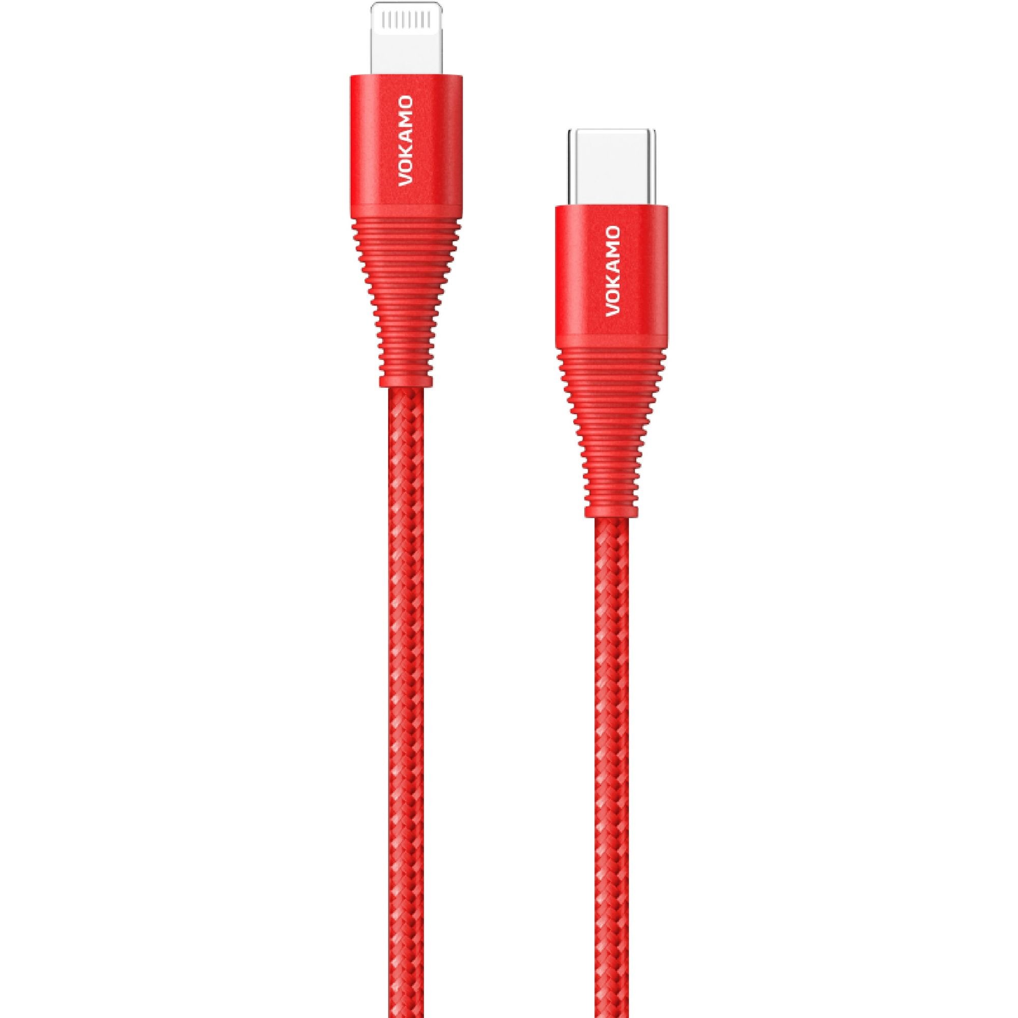 Кабель USB-C to Lightning Vokamo Luxlink Series Cable Red 1.2 м - фото 1