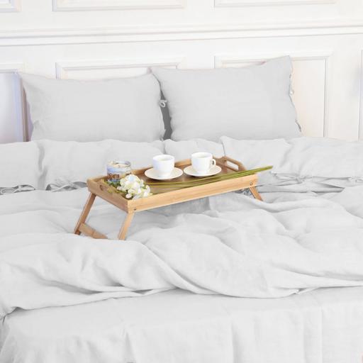 Комплект постельного белья MirSon Natural Linen Winter flower лен полуторный белый (2200008249182) - фото 5