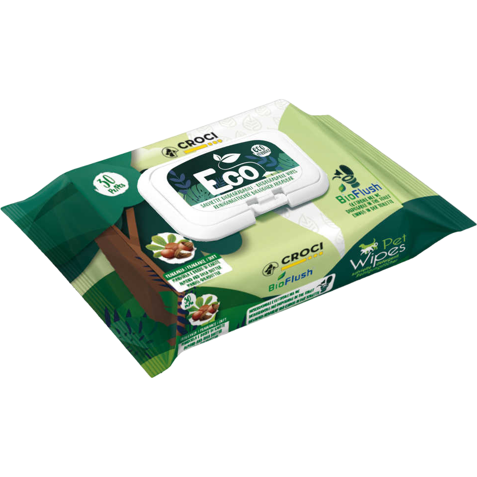 Серветки гігієнічні для тварин Croci Eco Almond/Shea Butter 30 шт - фото 1