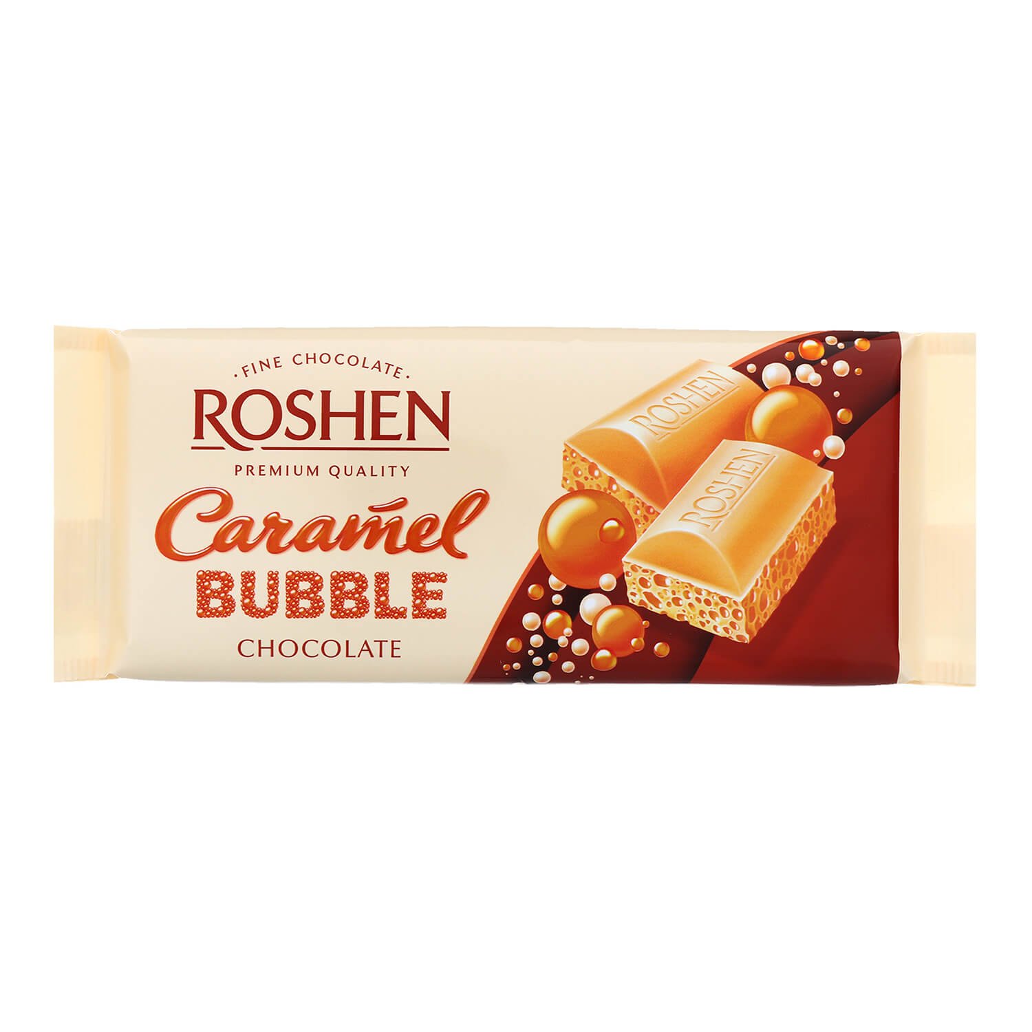 Білий пористий карамельний шоколад Roshen, 80 г (797116) - фото 1