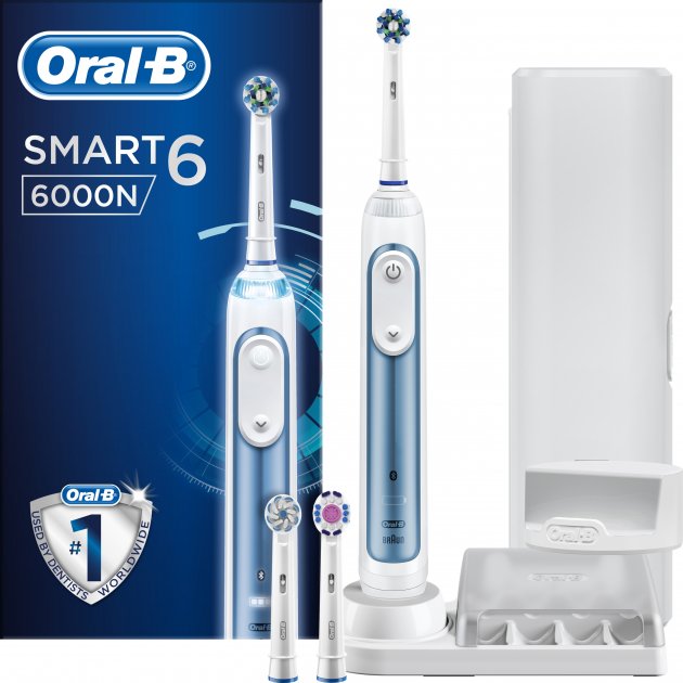 Электрическая зубная щетка Oral-B Smart 6 CrossAction Blue - фото 1