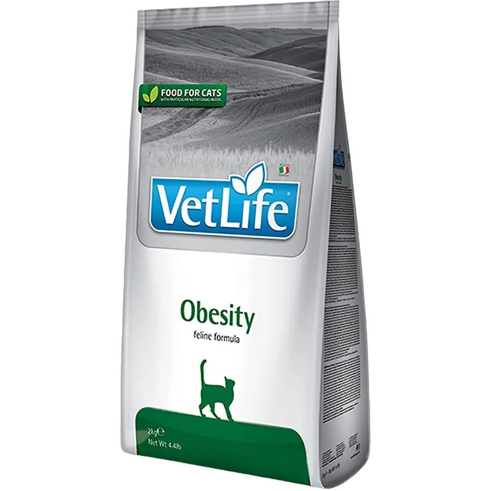Сухой лечебный корм для кошек Farmina Vet Life Obesity, для снижения лишнего веса, 400 г - фото 1