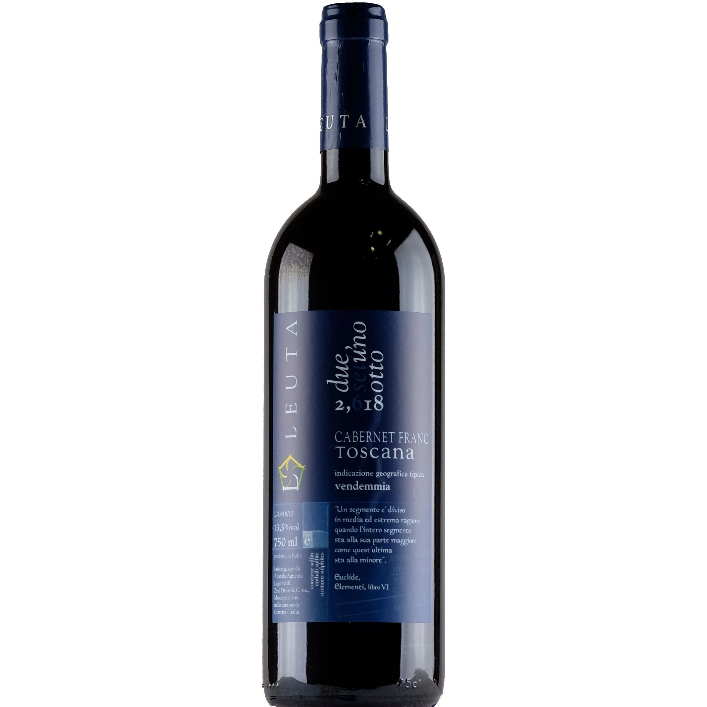 Вино Leuta 2.618 Cabernet Franc Toscana IGT 2018 червоне сухе 0.75 л - фото 1