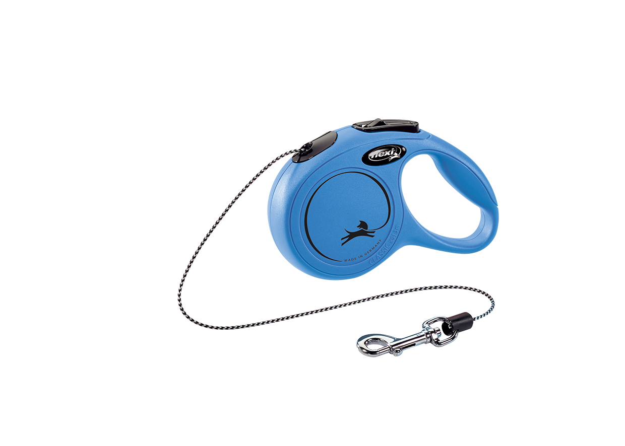 Фото - Повідець Flexi -рулетка  Classic XS, для собак до 8 кг, трос 3 м, синій (CL0 