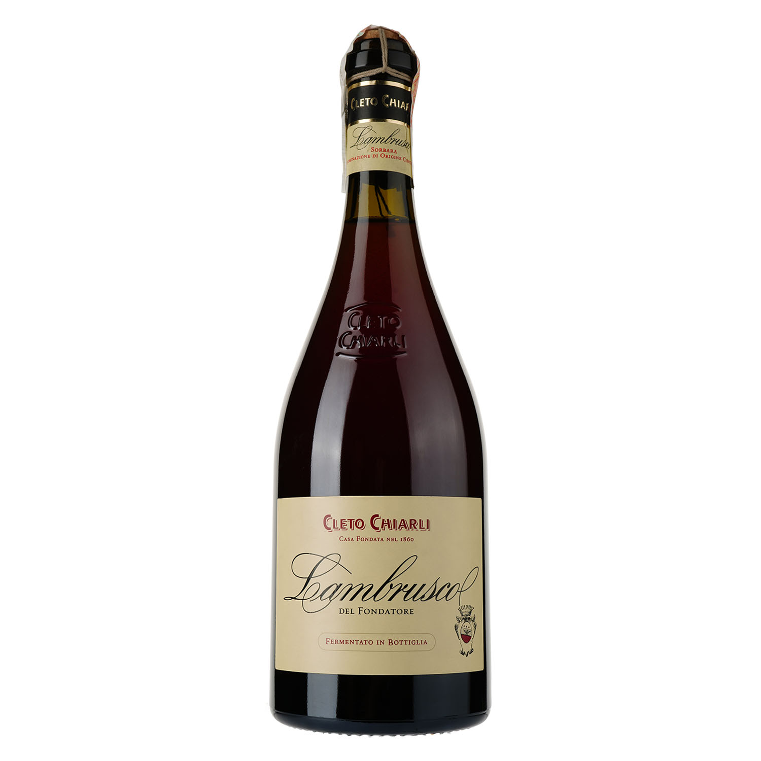 Вино игристое Chiarli Lambrusco del Fondatore Cleto, красное, сухое, 0,75 л - фото 1