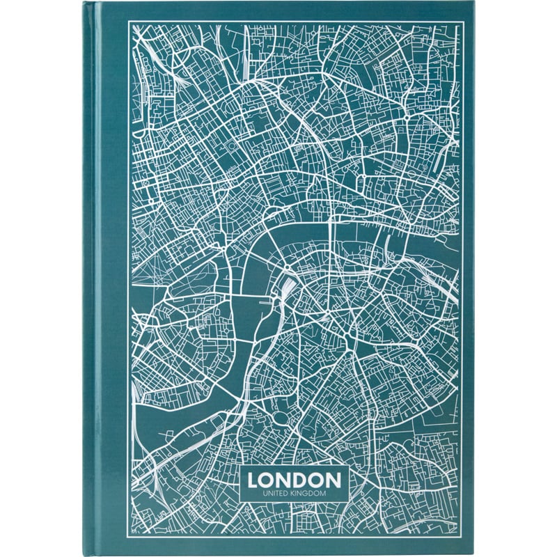 Книга записная Axent Maps London A4 в клеточку 96 листов бирюзовая (8422-516-A) - фото 1