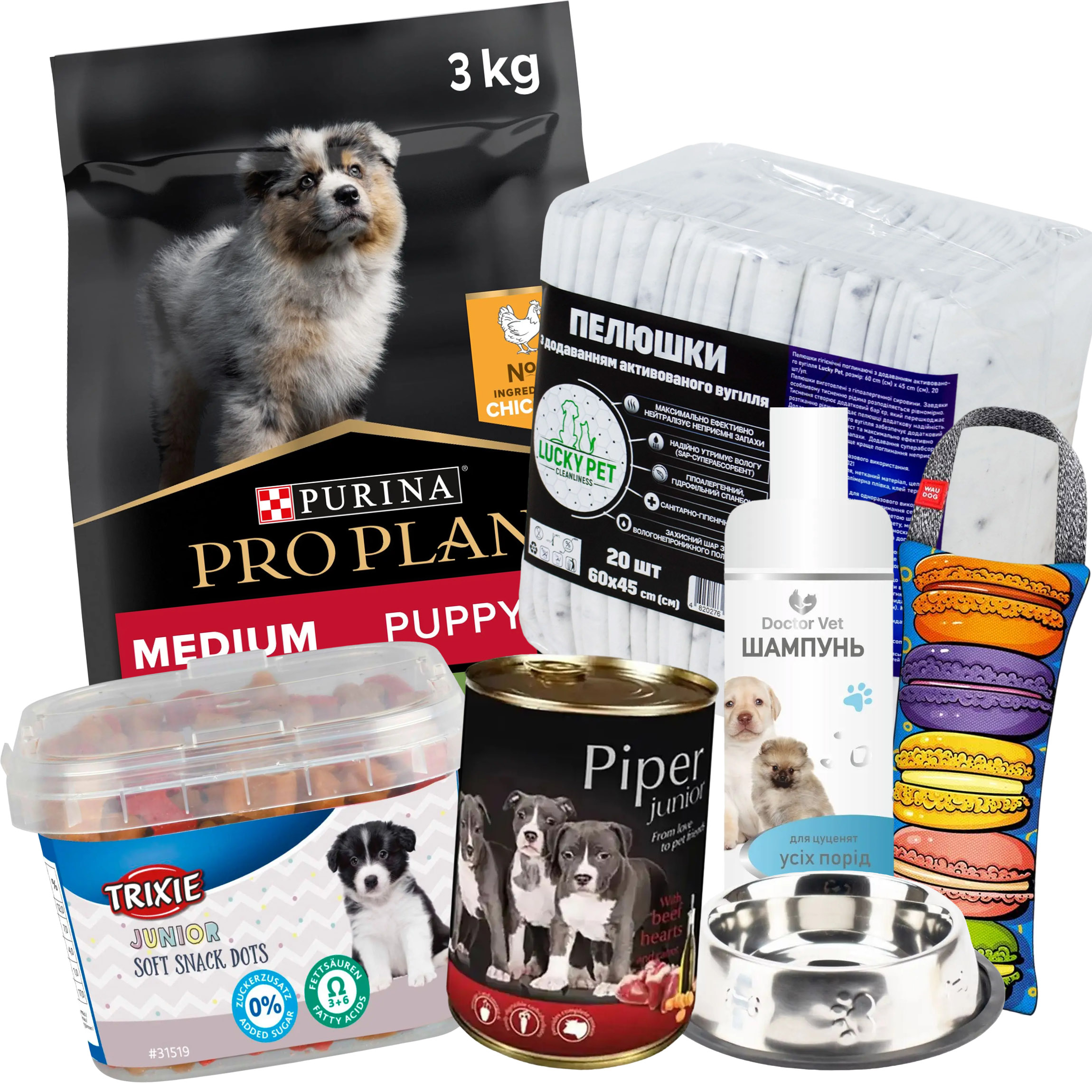 Набір для цуценят стандарт Trixie + Dolina Noteci Piper + Purina Pro Plan + Agility + Lucky Pet + Waudog + Doctor Vet - фото 1