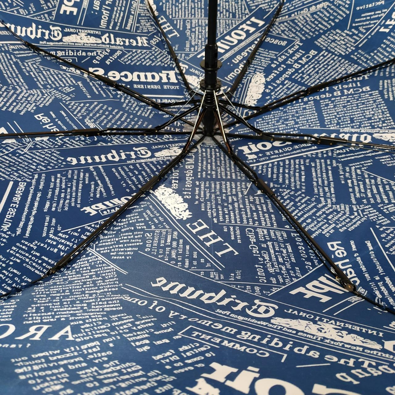Женский складной зонтик полуавтомат Max 97 см темно-синий - фото 6