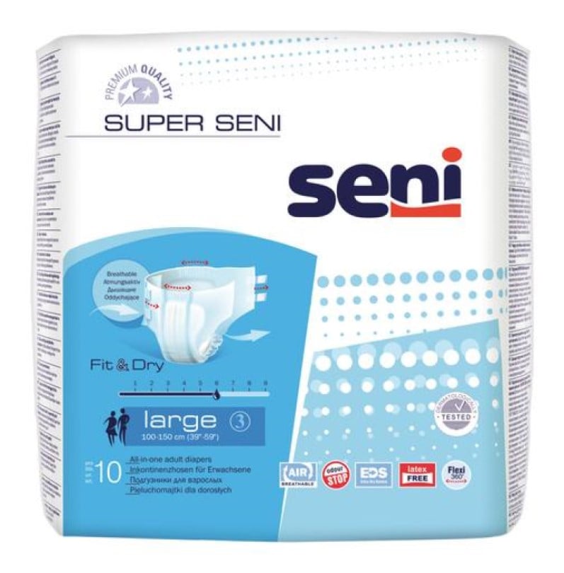 Підгузки для дорослих Seni Super, large 3, 10 шт. - фото 1