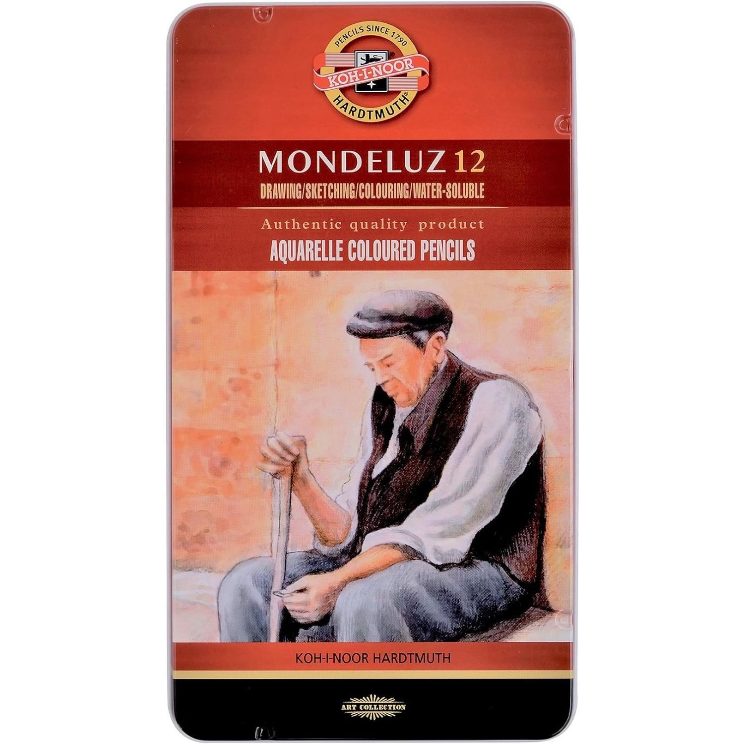 Олівці кольорові Koh-i-Noor Mondeluz акварельні 12 шт. у металевій коробці (3722) - фото 1